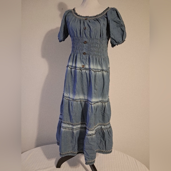 Dresses & Skirts - Chambray Blue Smocked Dress